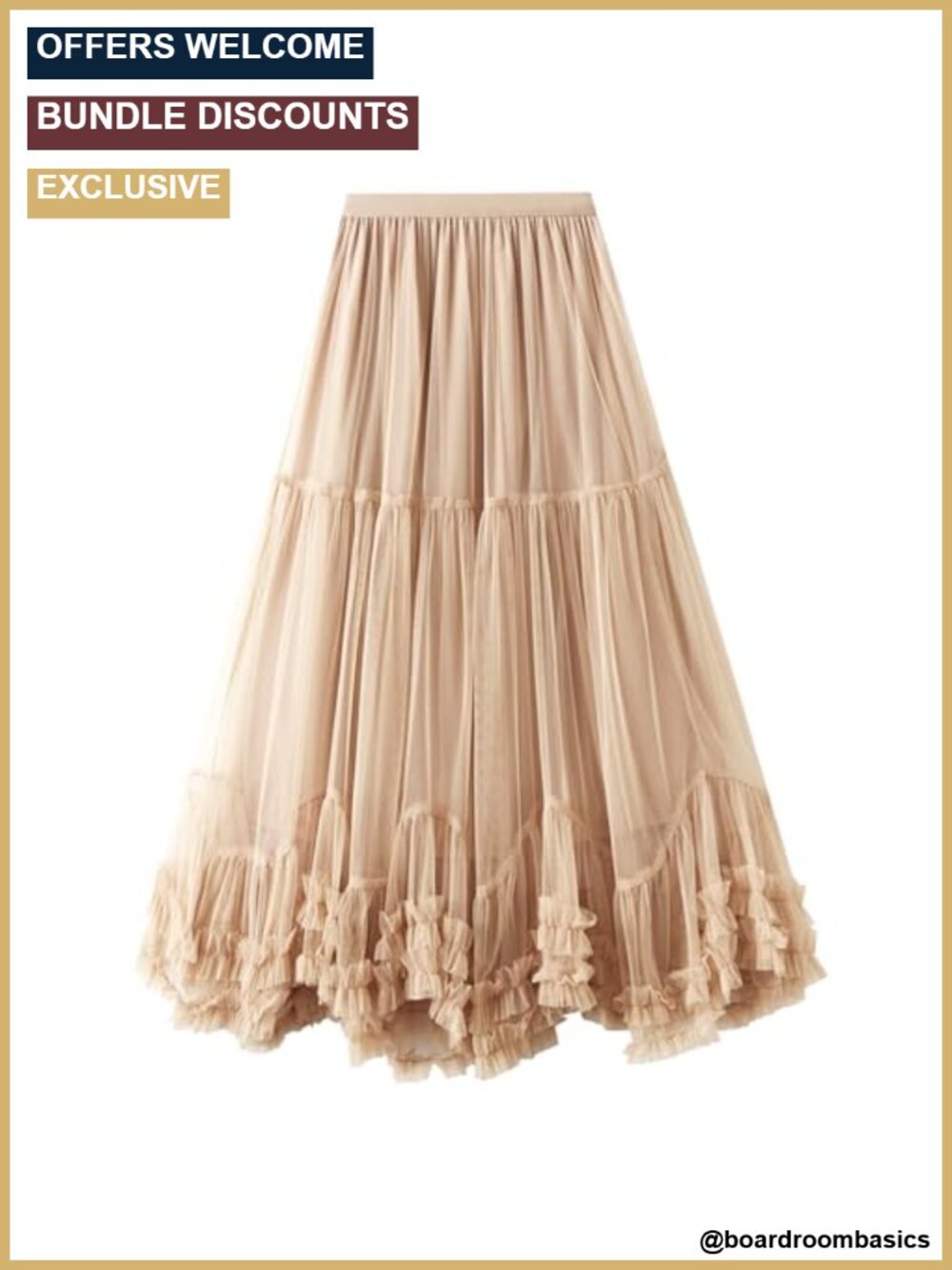 Women's Maxi Tulle Skirt A-Line Tiered Mesh Tutu Fairy Skirt